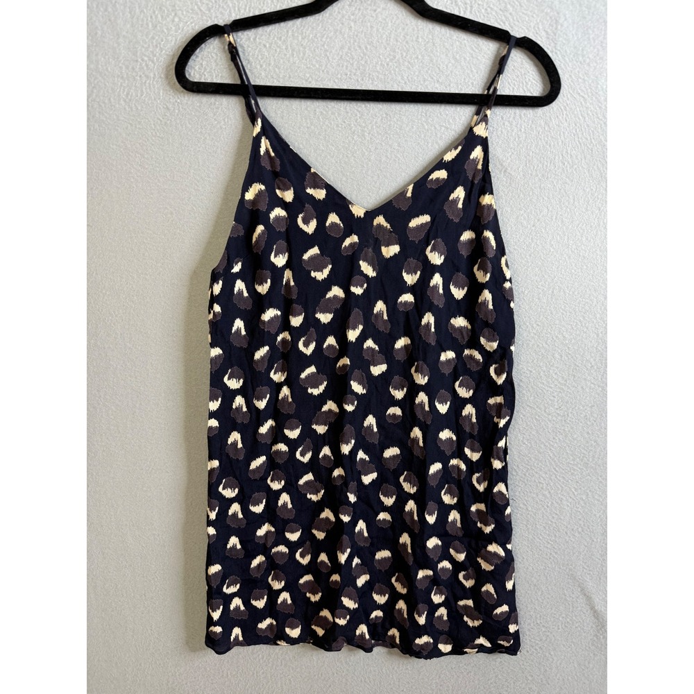 Reformation Top Women's‎ Small Navy Animal Print Sleeveless V Neck